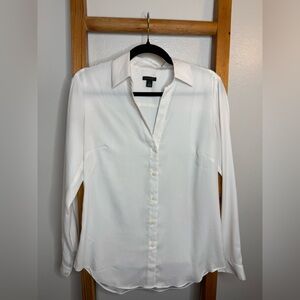 Ann Taylor Ivory Blouse Small Tall